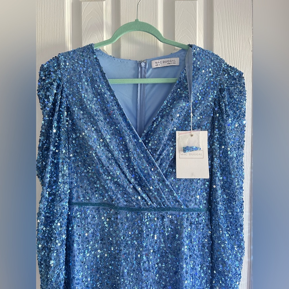 🦋MAC DUGGAL Blue Sequin Gown 5510 - Picture 6 of 7